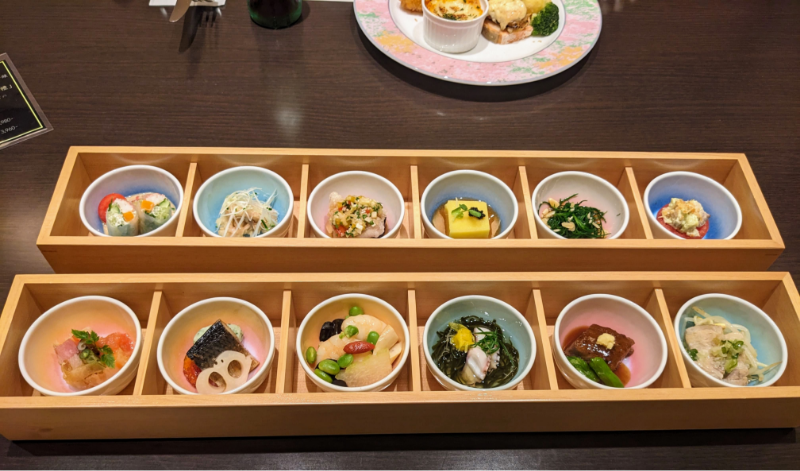天童ホテル夕食の前菜