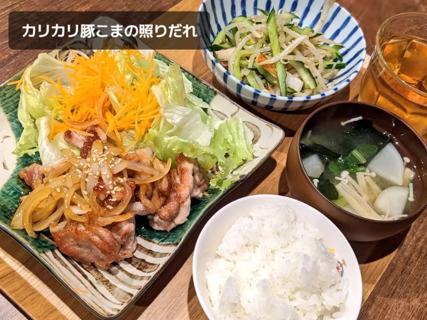 カリカリ豚こまの照りだれ